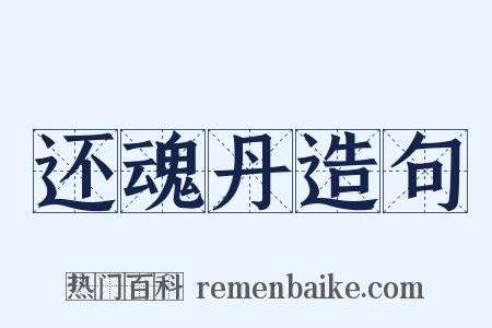 还魂丹造句是什么意思的图片